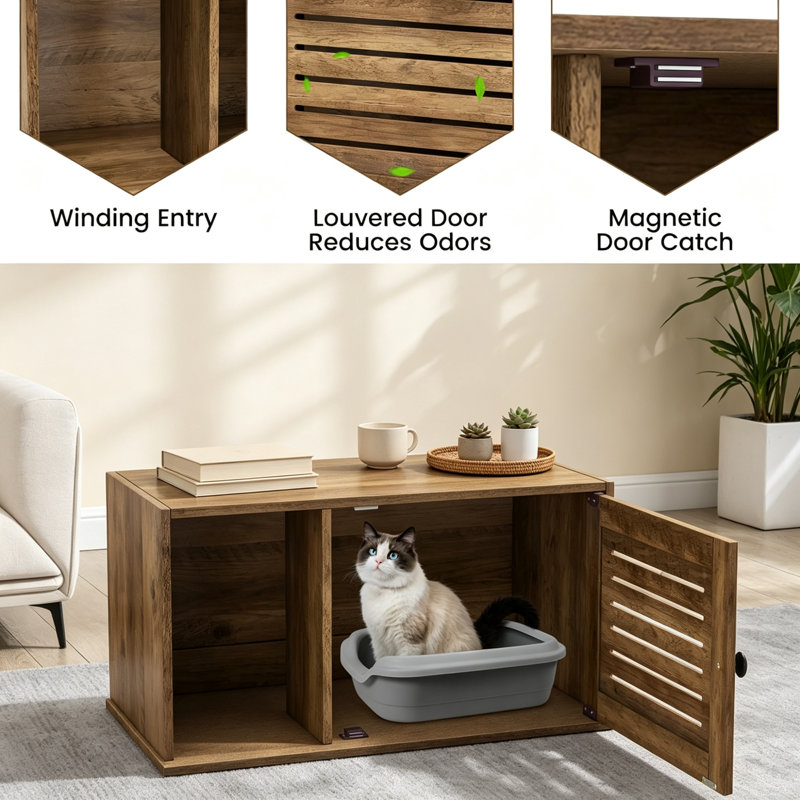 Engineered Wood Litter Box Enclosure