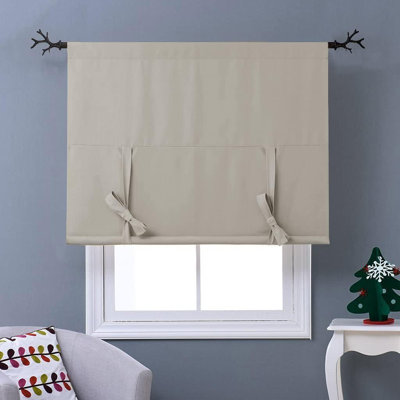  Tie Up Curtains for Windows - Blackout Small Kitchen Bathroom Window Treatment Curtain Shade for Thanksgiving (1 Piece)