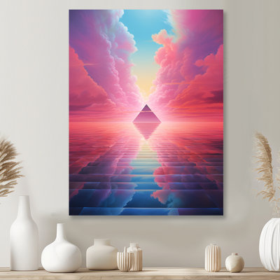 «Pink Diamond Horizon», art mural abstrait paysage