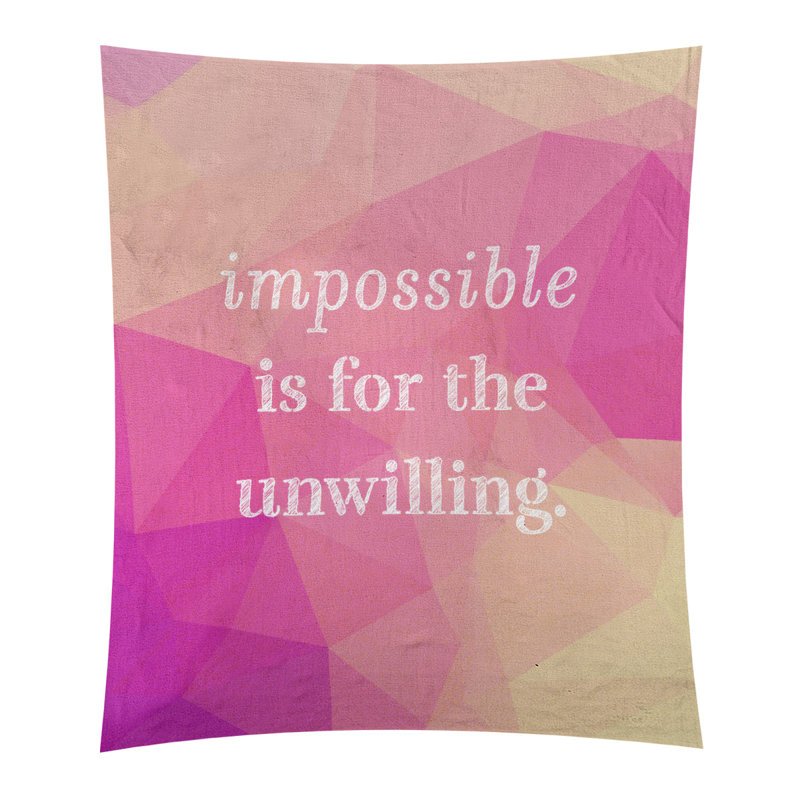 Tapisserie quote-en polyester en faux gemme, H 60 po x l 51 po, Diamant rose