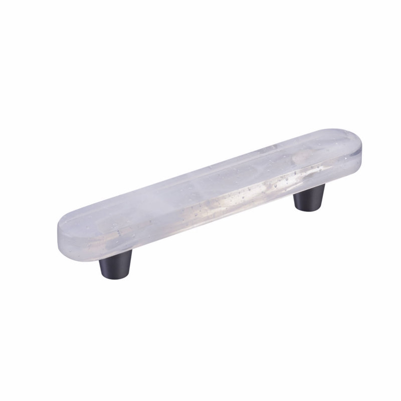 Fused Glass Bar / Handle Pull, Brushed Stainless Steel