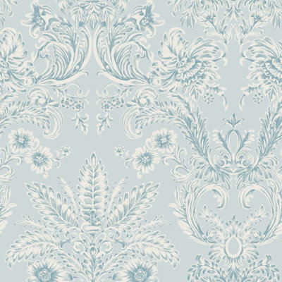 Parlor Paper - Blue Feather Wallpaper