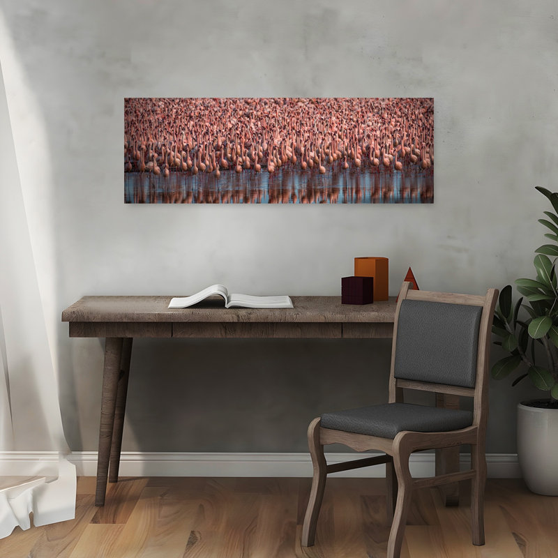 Art flamant rose flamant rose, H 12 po x l 36 po
