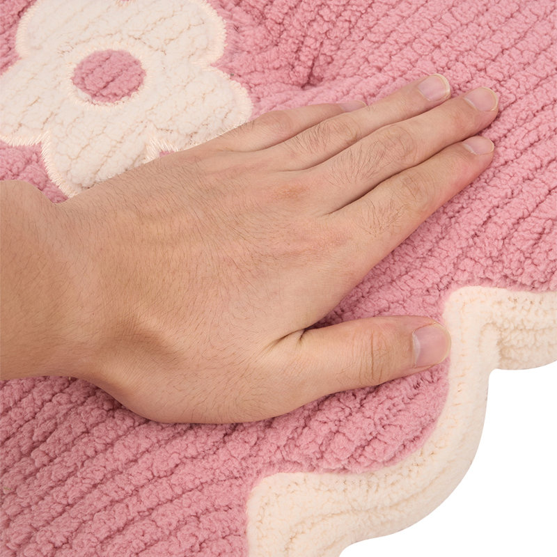 Flower-Shaped Plush Chair Cushion, Pink