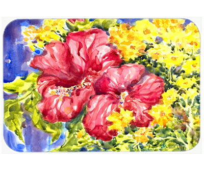 Caroline's Treasures Hibiscus Flower Glass Cutting Board