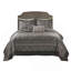 Ensemble de couvre-lit réversible 5 pièces pour lit très grand 5 pièces, gris