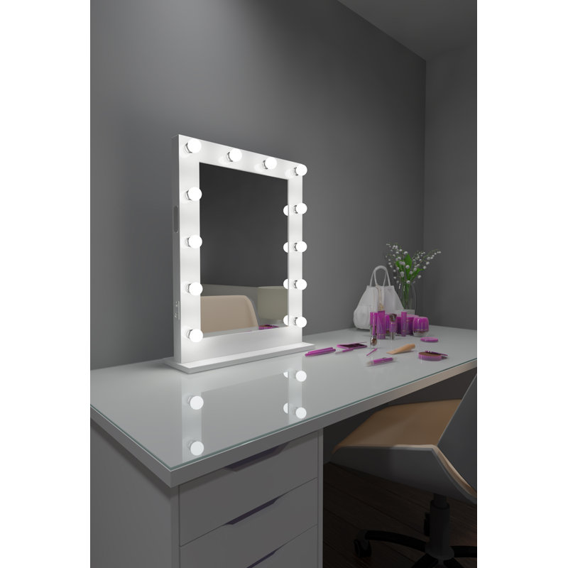 Hollywood Flat Mirror, White, 6000