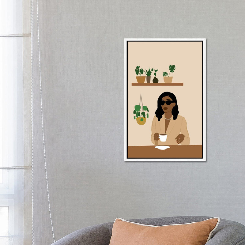 Coffee Lover Art by Tysee Ciage - Gallery-Wrapped Canvas Giclée on Canvas, 66.04 cm H x 45.72 cm W, White Floated Frame