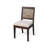 Zemi Dining Chair Set Of 2, Rattan Back, Beige, Dark Brown Solid Wood-118123946