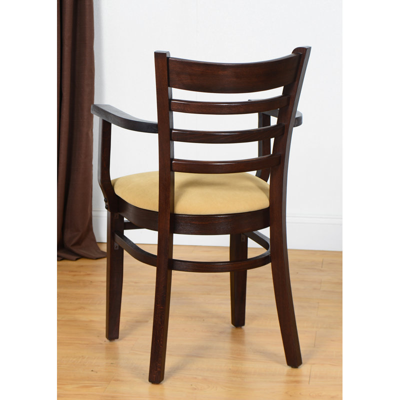 Littles 18'' H Upholstered Beech Arm Chair, Walnut