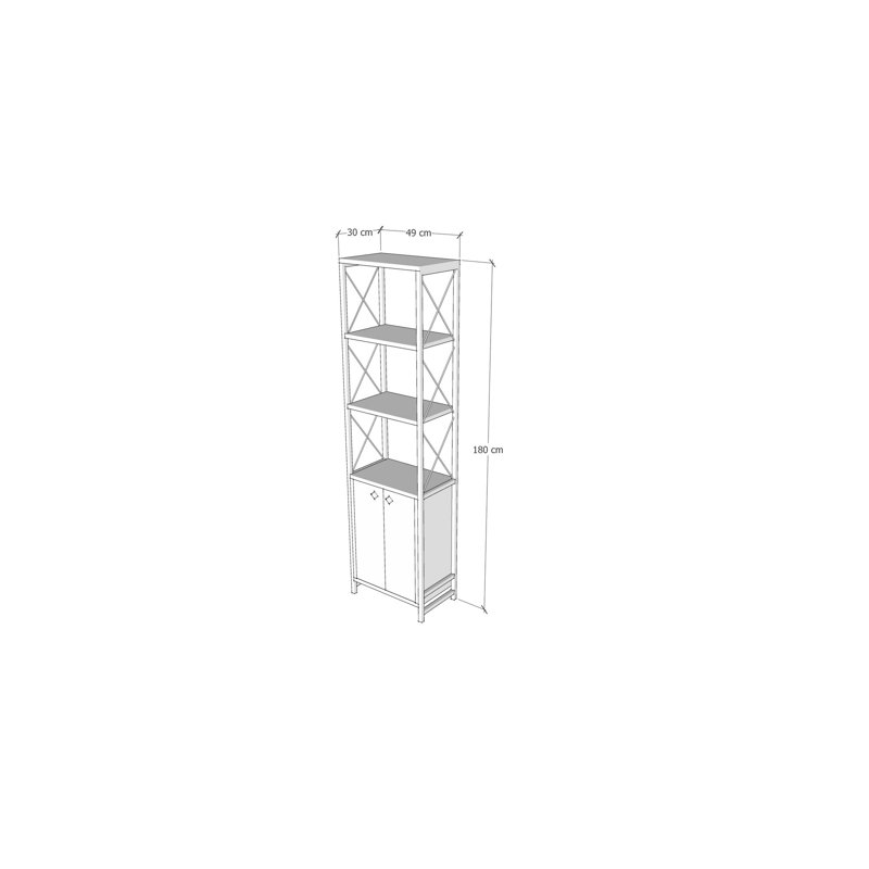 Giorgia 49Cm H x 180Cm W Standard Bookcase