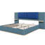 Queen Size Upholstered Platform Bed, Blue, - Collision Soft Corners, Practical Storage On Bed Sides, Modern Elegant Appearance, Leather Accents, Wooden And Metal Structure, No Box Spring Size, Edges,-130839670-130839667