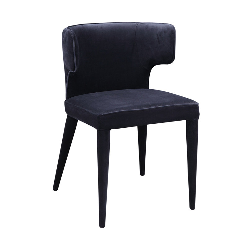 Jennaya Upholstered Dining Chair, Black Velvet