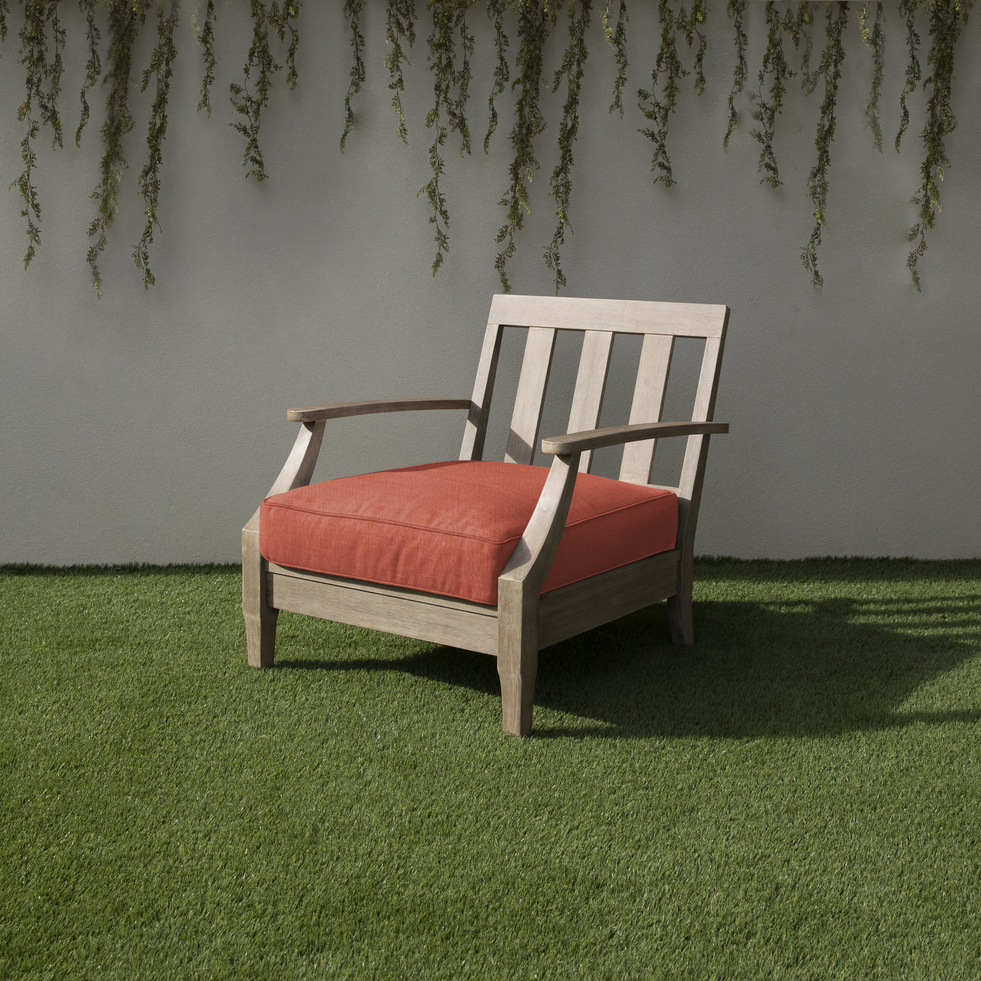 Davana Outdoor Lounge Chair Cushion, 25" W x 23" D, Canvas Persimmon Sunbrella® Canvas