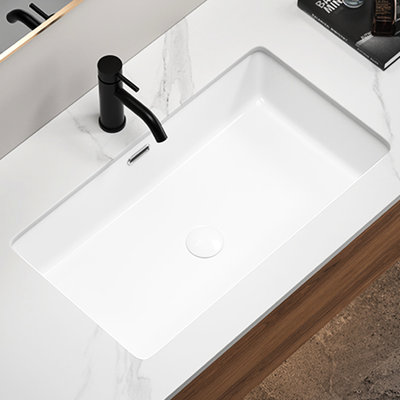 White 28 Inch Kitchen And Bathroom Undermount Sink, Large Capacity, Smooth Surface, American Design Sink For Bathroom, Spacious Single Bowl, Finish