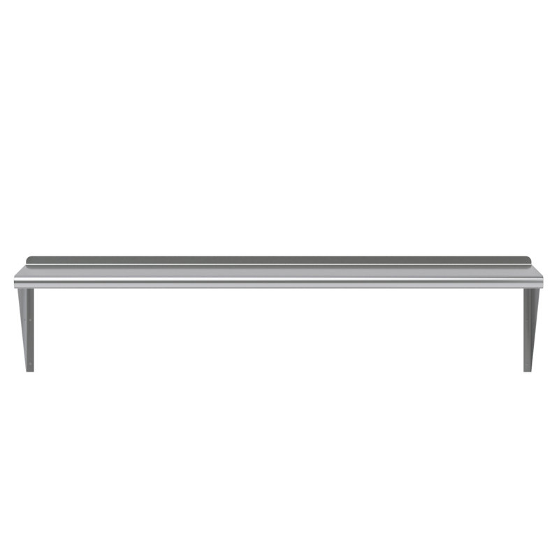 Tablette murale en acier inoxydable, H 15 po x l 60 po x P 16 po