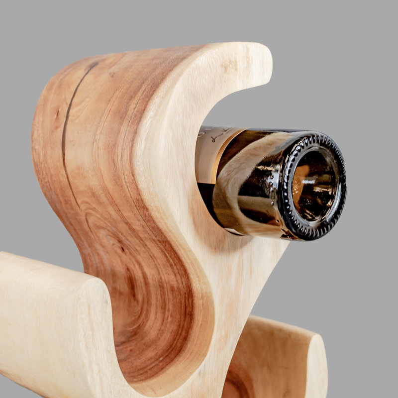 Burruss Solid Wood Tabletop Wine Bottle Rack Brown