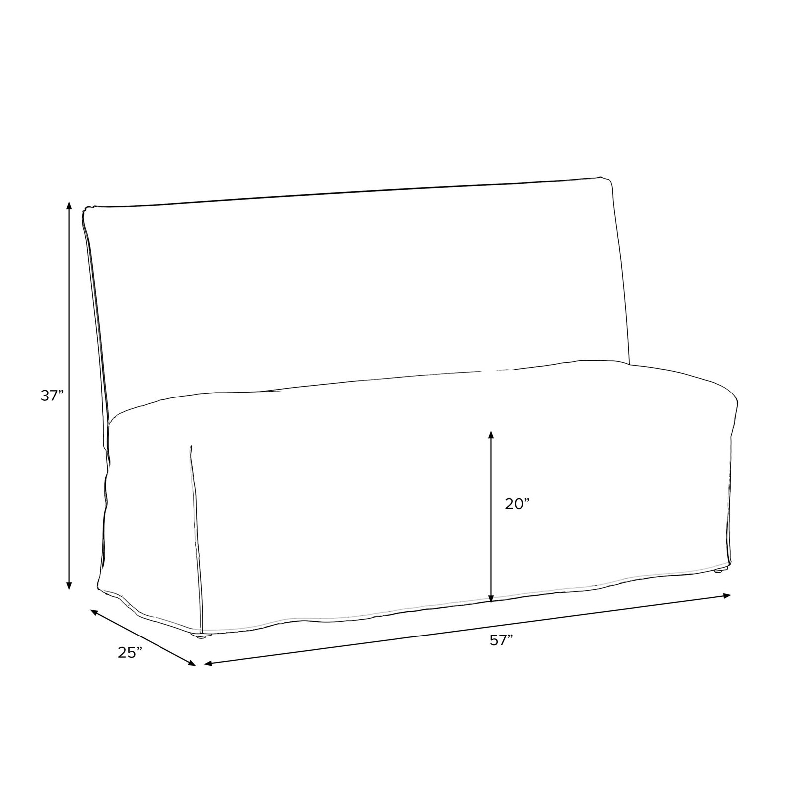 Silvia 57" Dining Bench, Gingham Chambray