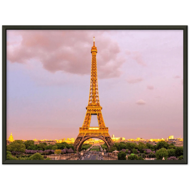 Reproduction de la tour Eiffel - art mural Landmark Paris - affiche de toile de paysage urbain français - œuvre d'art emblématique de la Tour Eiffel - voyage en Europe - suspension romantique Paris - reproduction d'art moderne