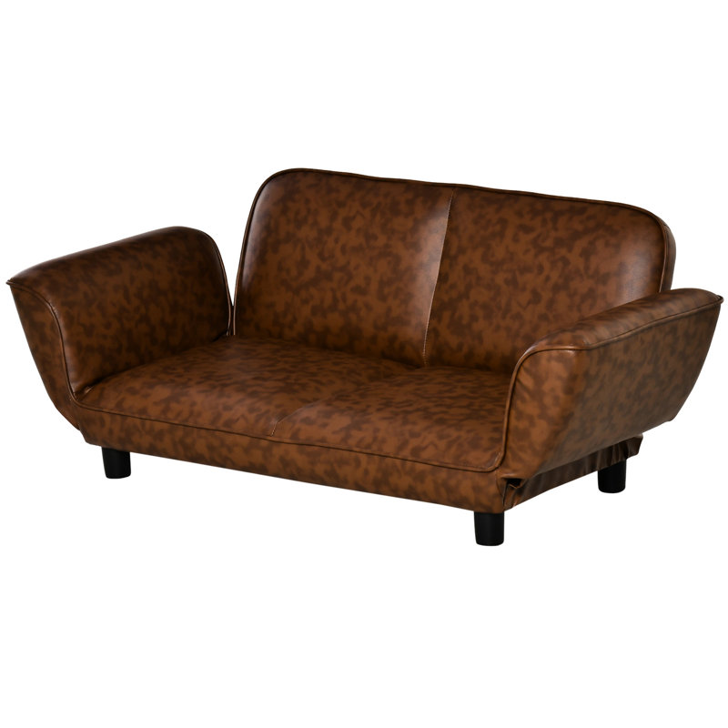 Grand et moyen pour animal de compagnie, cuir PU pliable, brun, offre une expérience relaxante et confortable pour lit de chien, cuir brun pour les races, repos