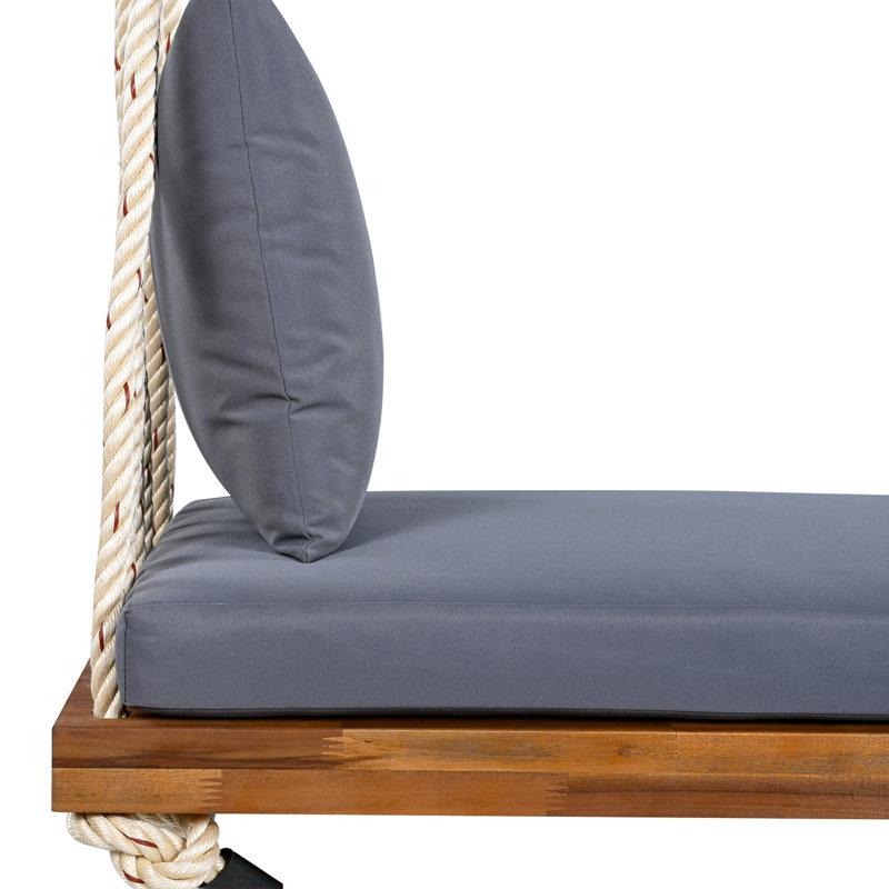 Balancelle de patio avec coussin confortable pour la détente, Naturel, Gris