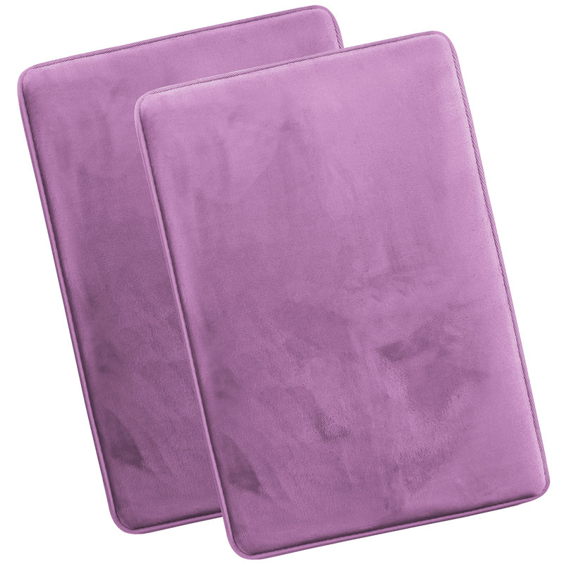 Steph Luxury Memory Foam Bathroom Rug Set, Grand: l 20 po x L 34 po, Rêve lavande