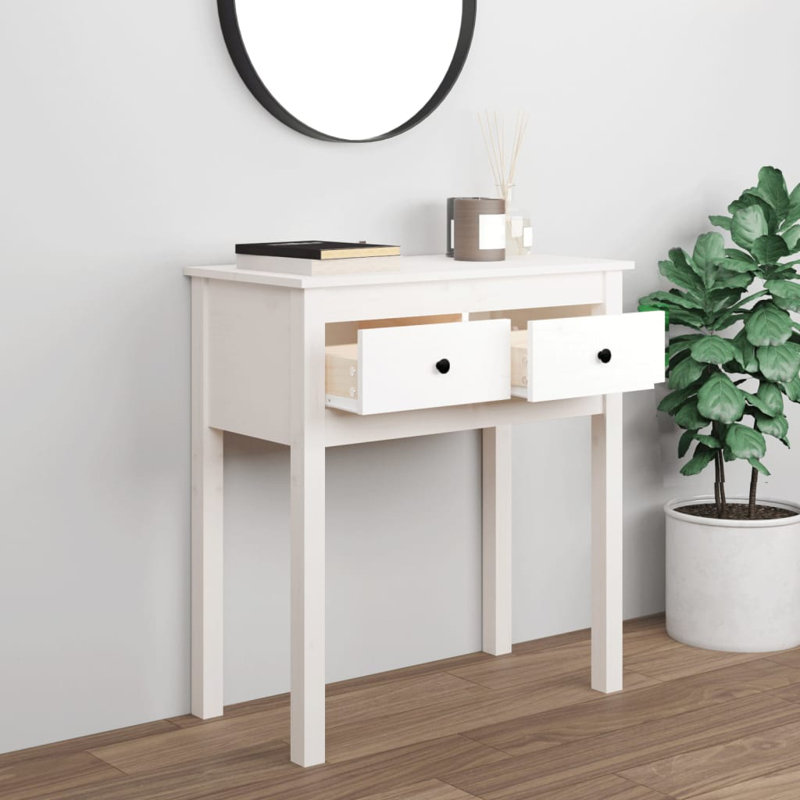 Wightman 100Cm Solid Wood Console Table, White, 75 H x 75 W x 35 D