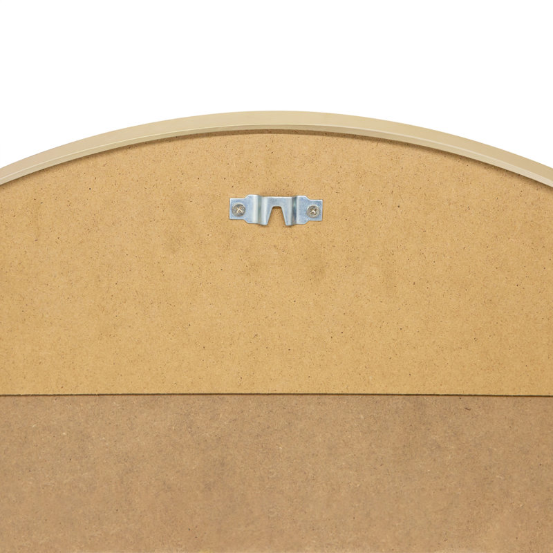 Adrihanna Round Wall Mirror With Frame,, Brushed Gold, 36" x 36"