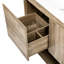 Armoire de rangement pour salle de bain avec lavabo en céramique de 30 po, système d'organisation à tiroirs, porte, tablette ouverte, structure en bois, pieds en métal, cloisons de tiroir faciles à nettoyer, armoire, lavabo massif