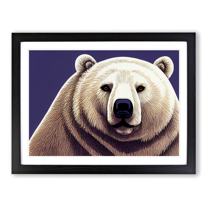 Graceful Polar Bear - Single Picture Frame Print, Black Framed, 46cm H x 64cm W x 2cm D