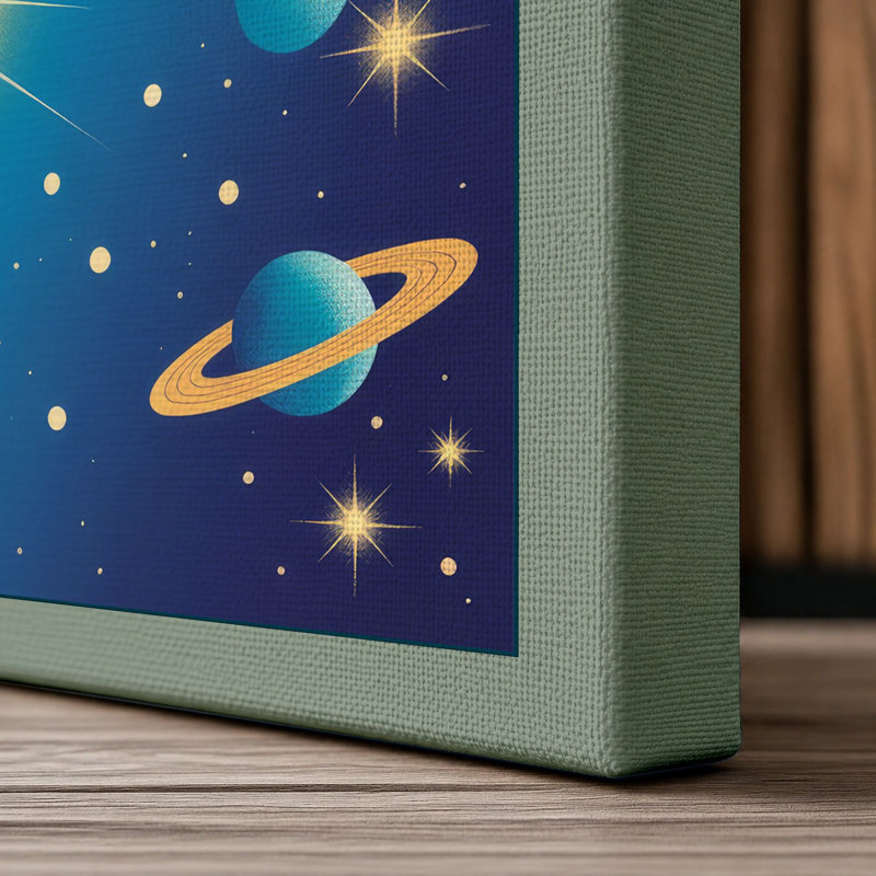 Ascending Through Stars Modern - Wrapped Canvas, 36x24 - 91.4 x 61.0 cm, Sage Border