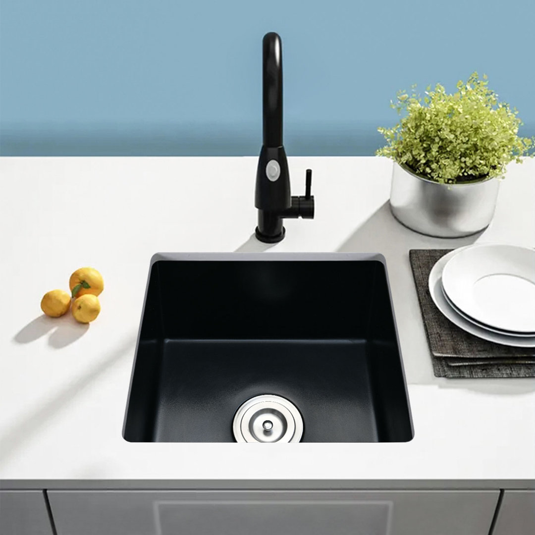 18.11'' L Undermount Single Bowl Quartz Kitchen Sink SOUEEUM