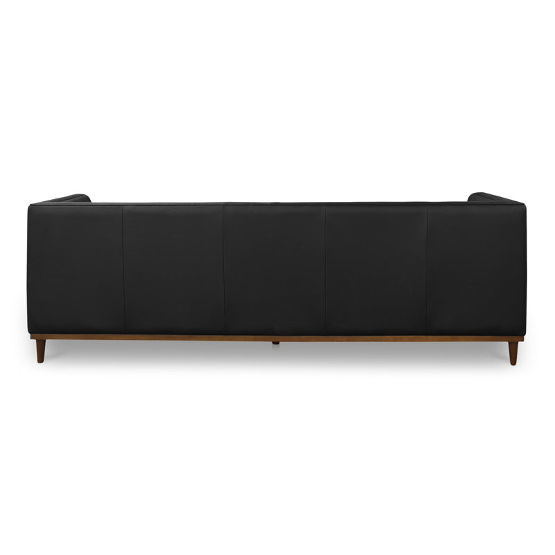 Fielder Sofa Black Leather, Black