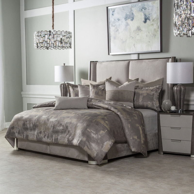 Aubrey Comforter Set - Patina, King Comforter + 4 Shams + 4 Pillows