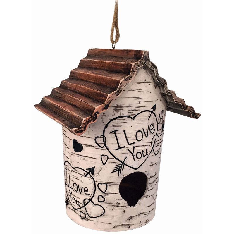 Maison d'oiseaux bouleau 8,5 po x 5,5 po x 6,5 po