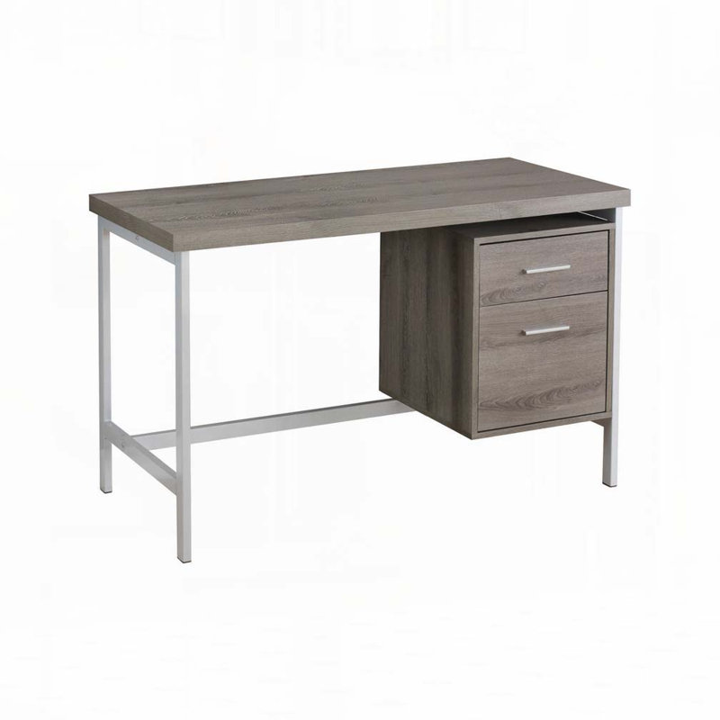 Bureau d'ordinateur à domicile avec tiroirs de rangement, Gris / Blanc