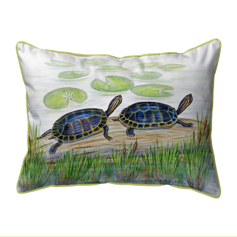 Two Turtles Outdoor Throw Pillow, Small