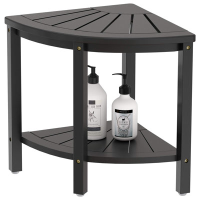 15.8'' W Wood Shower Bench