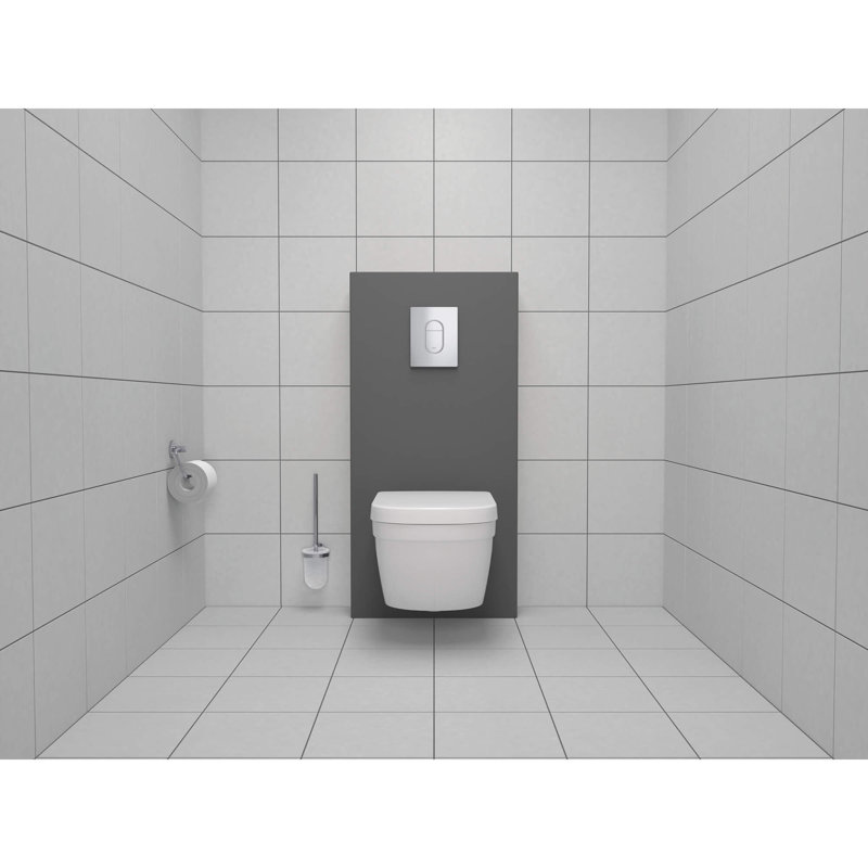Chrome Wall Mounted Toilet Brush and Holder Set