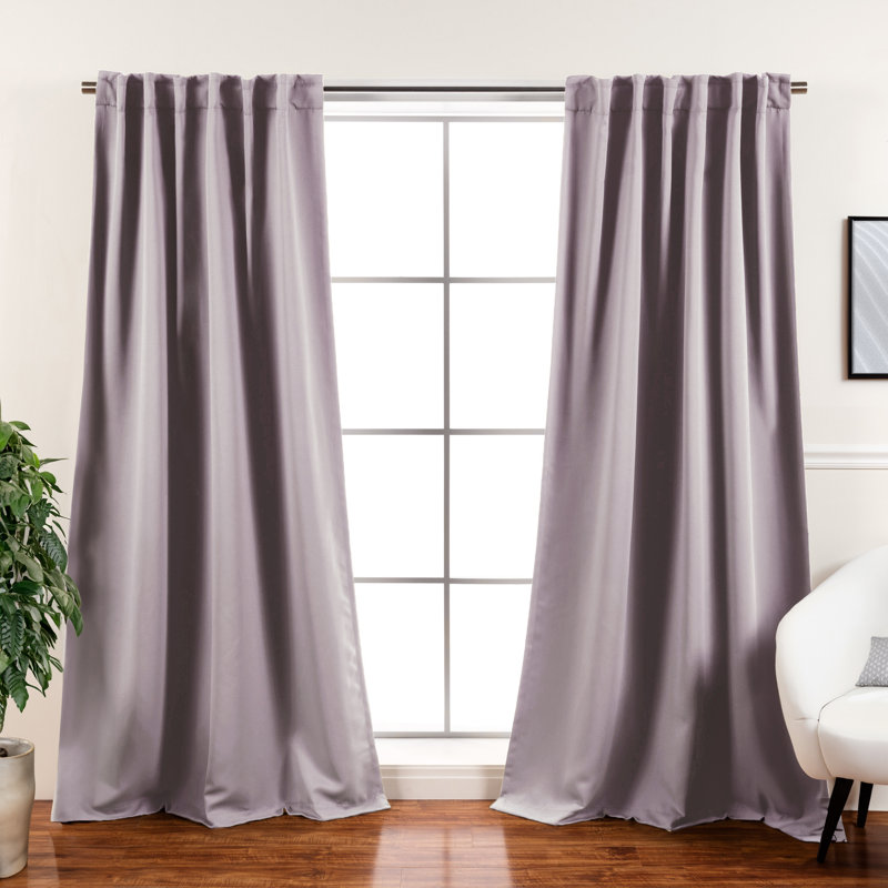 Bantam Solid Blackout Thermal Rod Pocket Curtain Panels, Clay, 52" W x 84" L