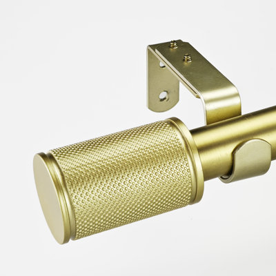 Adjustable Single Gold Drapery Rod With Finials