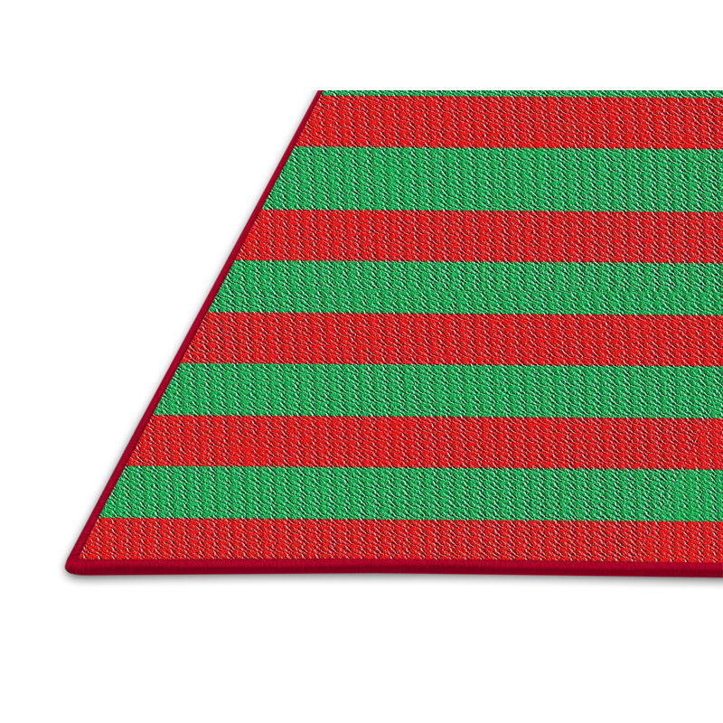 Tapis rouge/vert à motifs Metsahovi, Rectangle 5 pi x 7 pi