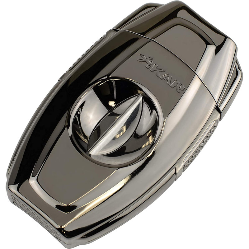 Coupe-cigares Xikar Vx2 à coupe en V, calibre 70 jusqu'à 70, bol intégré de 64 gr, pales en acier inoxydable, boîte-cadeau attrayante, conception ergonomique, verrouillage sécuritaire, à ressort, noir