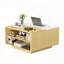 Table basse à plateau relevable avec finition bicolore et rangement