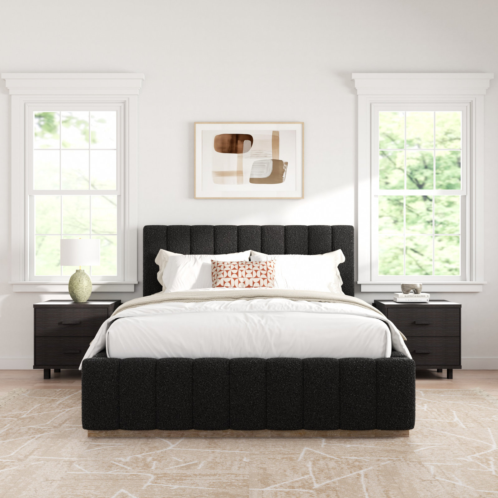 Braesyn Upholstered Bed, Black, Full / Double