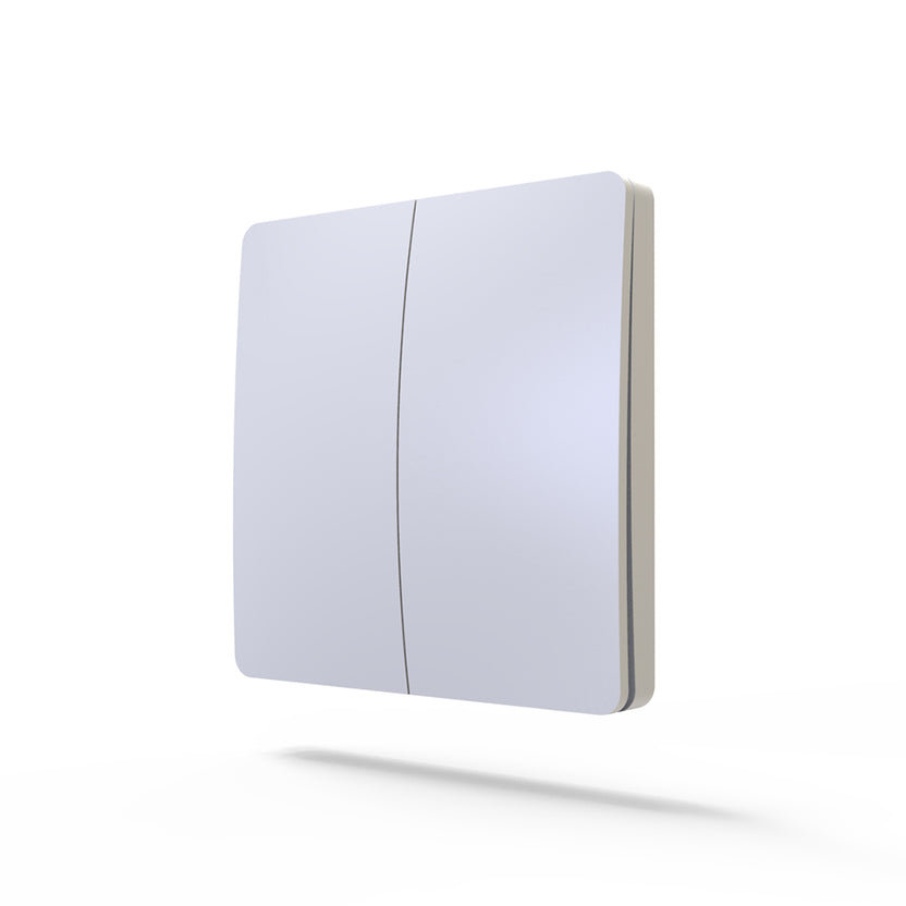 Ener - J 2 Gang Wireless Kinetic Switch No Battery Self Powered Multi Way Control White IP56