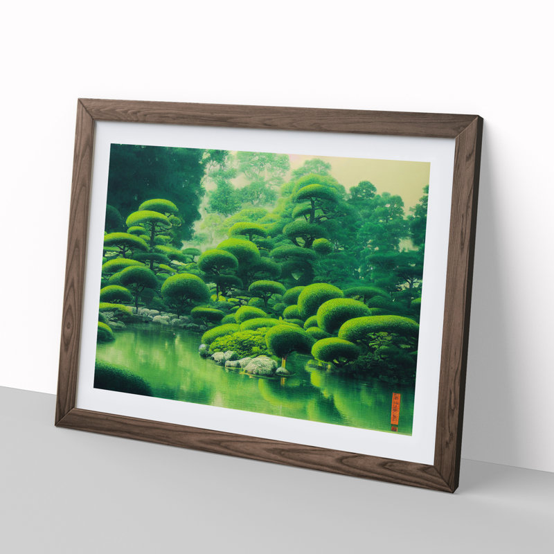 Japanese Garden Vol.5 - Framed Print, 25cm H x 34cm W x 2cm D, Walnut Framed
