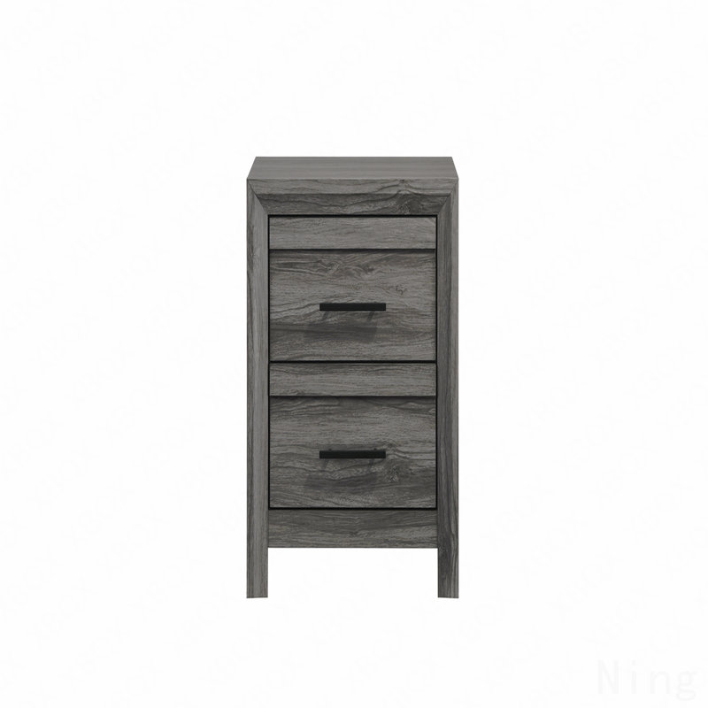 Table de chevet 2 tiroirs, moderne, en bois