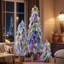 Ensemble de 3 sapins de Noël artificiels fins préilluminés (90 cm, 135 cm, 180 cm) avec lumières DEL multicolores (3 pi, 4,5 pi, 6 pi).