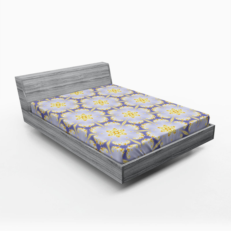 Microfiber Floral Fitted Sheet, Queen Fitted Sheet